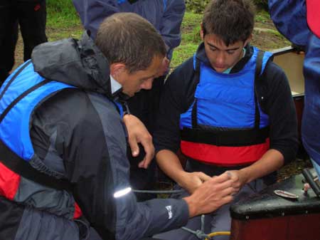 Altringham Boys Brigade working out knots