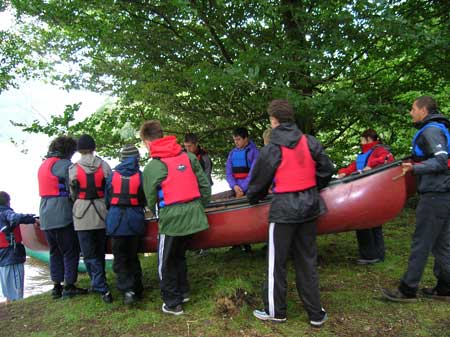 Knots sorted, the raft is launched