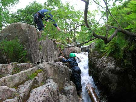 A steep powerful waterfall