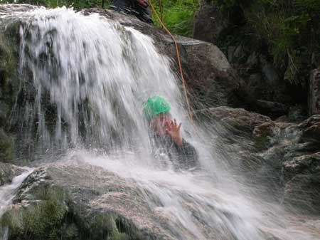 A refreshing shower at the water cave